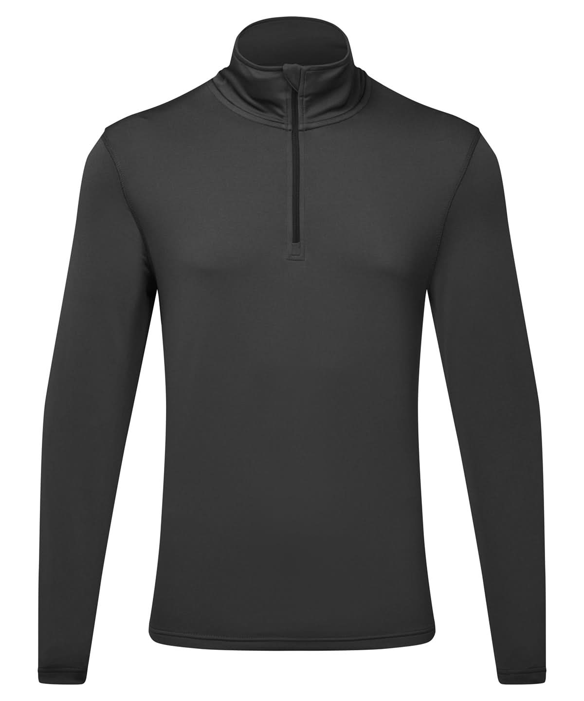 TriDri Tridri Recycled Long Sleeve Brushed Back Zip Top TR111 - Charcoal Black - Customisable Sports Overtops