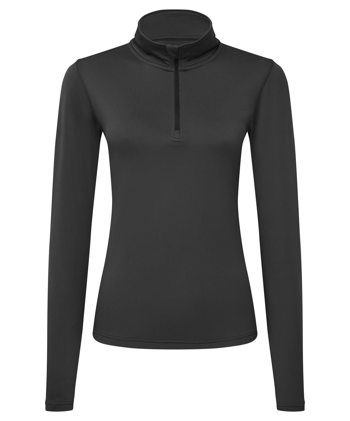 TriDri Tridri WomenS Recycled Long Sleeve Brushed Back Zip Top TR121 - Charcoal Black - Customisable Sports Overtops