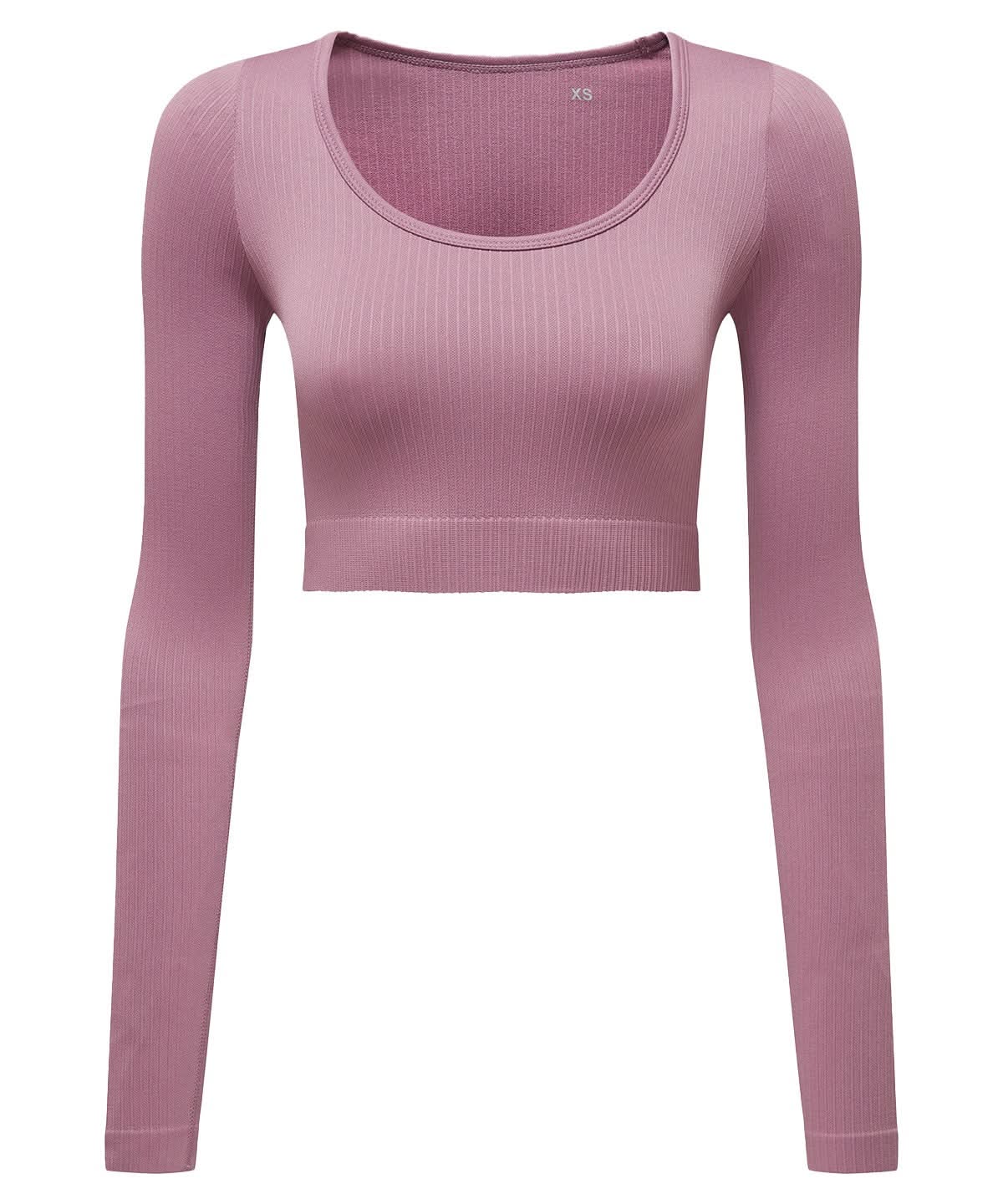 TriDri Tridri Women Ribbed SeamleShort Sleeve 3D Fit Crop Top TR224 - Mauve - Customisable T-Shirts