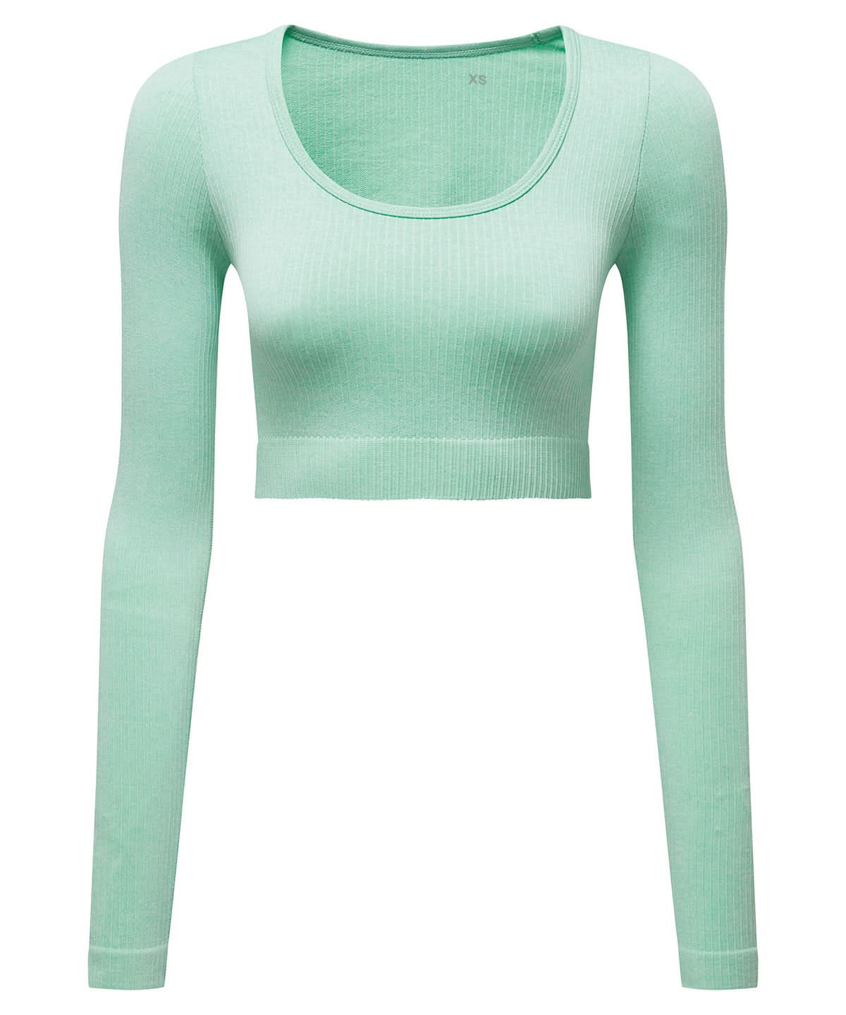 TriDri Tridri Women Ribbed SeamleShort Sleeve 3D Fit Crop Top TR224 - Peppermint Melange - Customisable T-Shirts