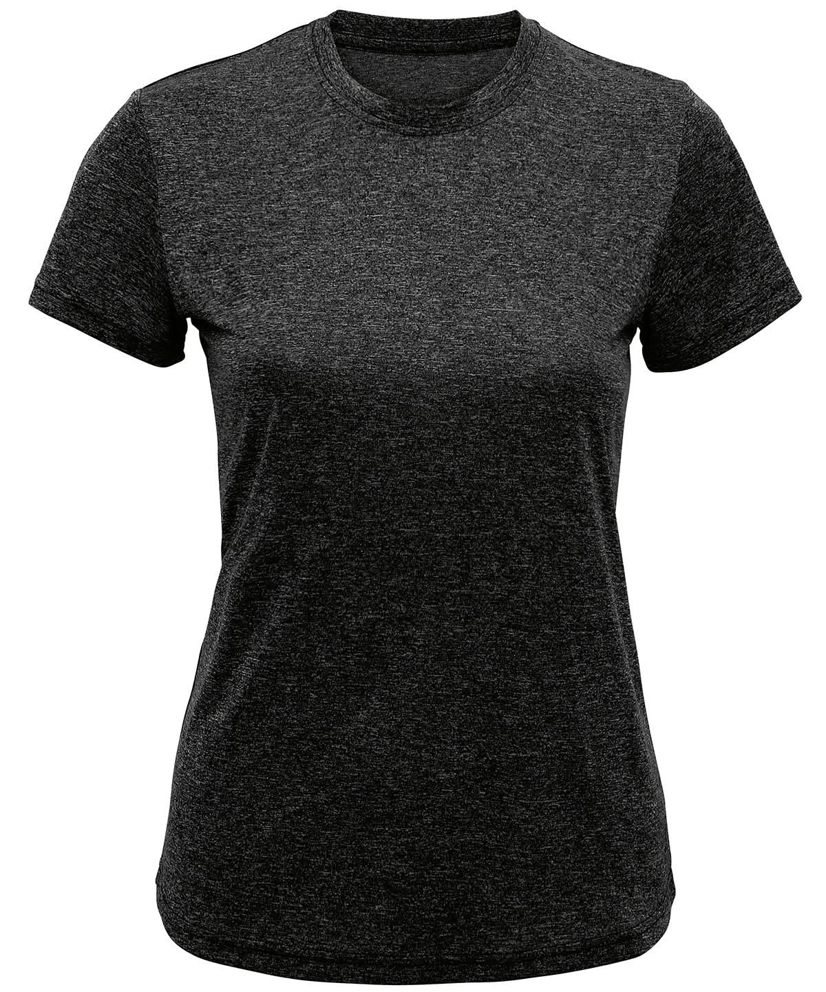 TriDri Tridri WomenS Recycled Performance T Shirt TR502 - Black Melange - Customisable T-Shirts
