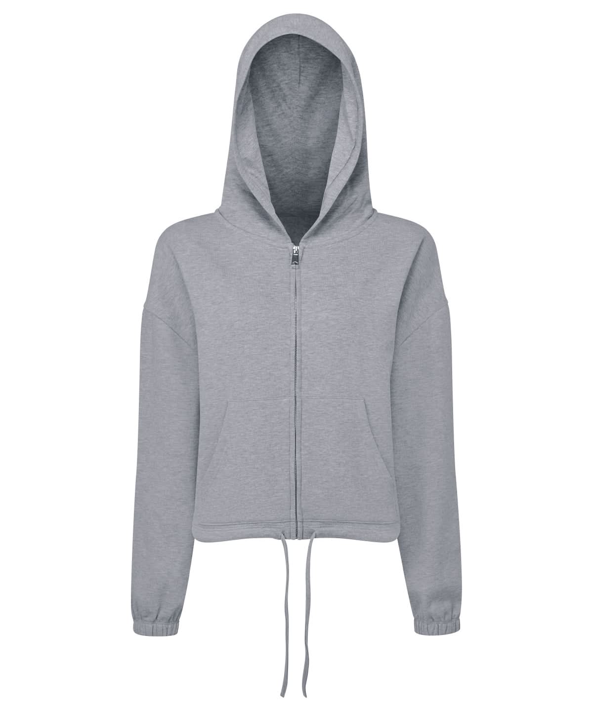 TriDri Tridri WomenS Recycled Drawstring Full Zip Hoodie TR601 - Heather Grey - Customisable Hoodies