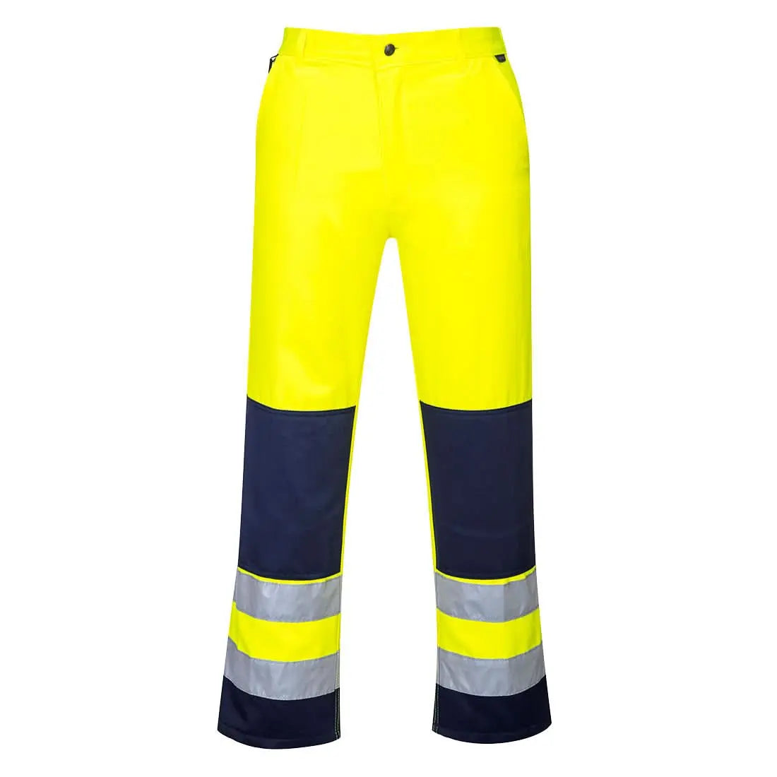 Seville Hi Vis Contrast Work Trousers Tx71 - Yellow Navy - Customisable Work Trousers