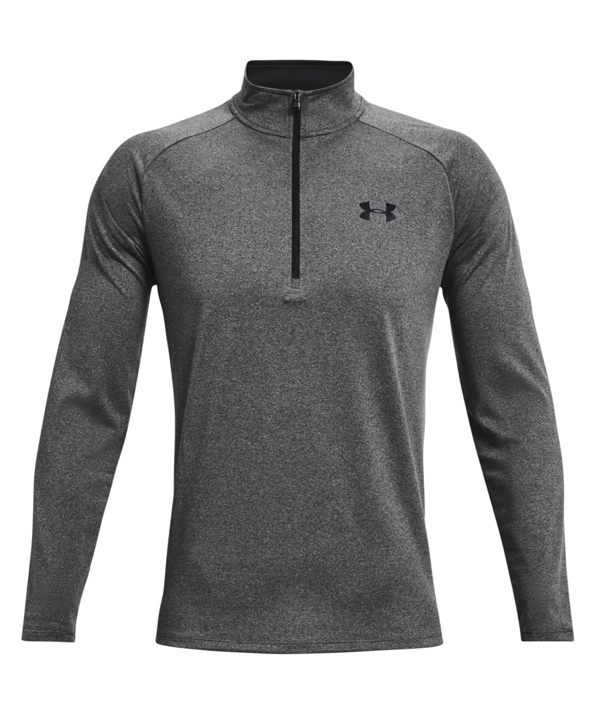 Under Armour Tech 20 12 Zip Long Sleeve UA004 - Carbon Heather Black - Customisable Sports Overtops