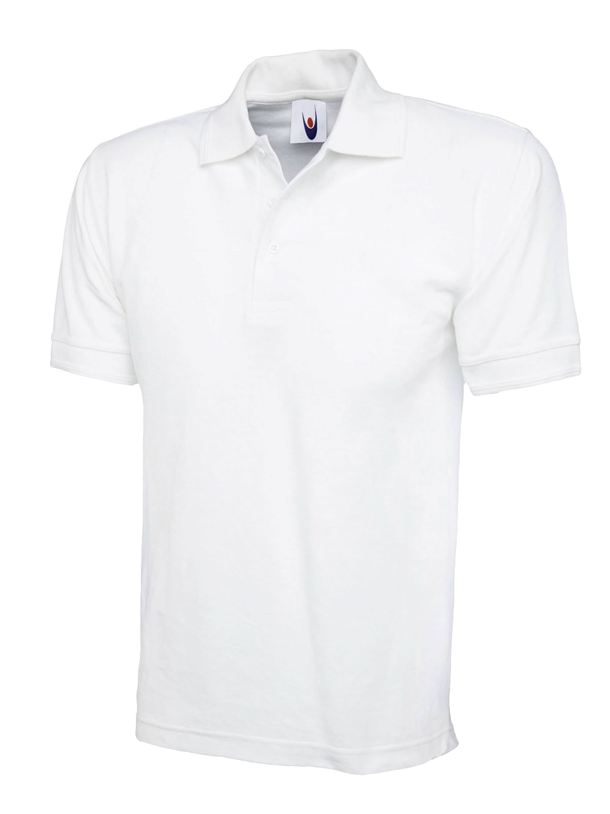 Uneek Heavyweight Cotton Poloshirt White UC104 - White - Customisable Polos