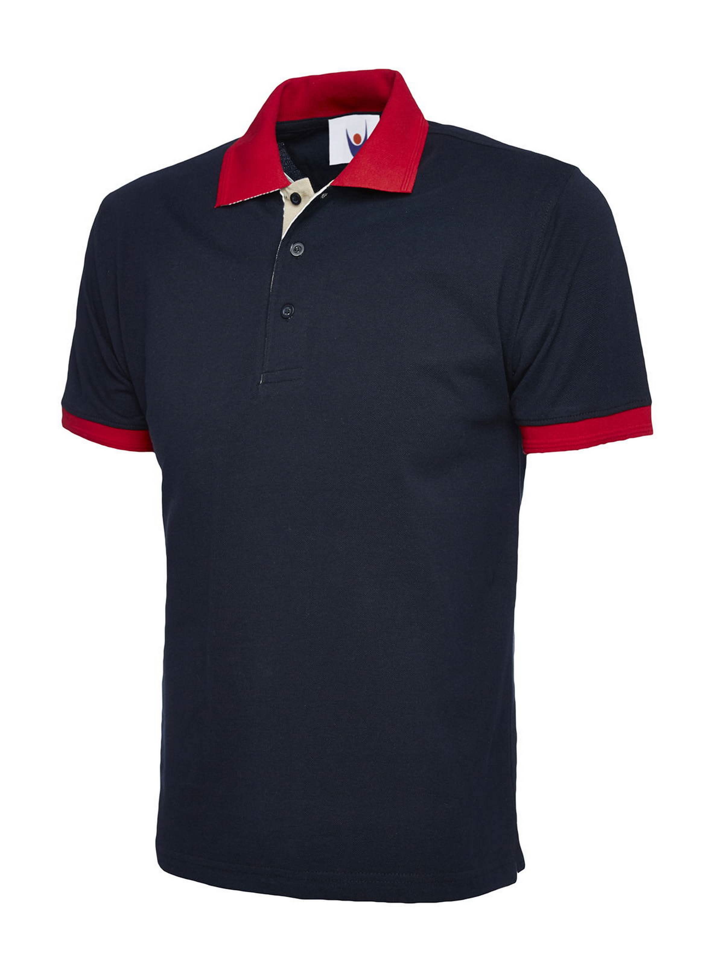 Contrast Poloshirt - Navy - Customisable Polo Shirts