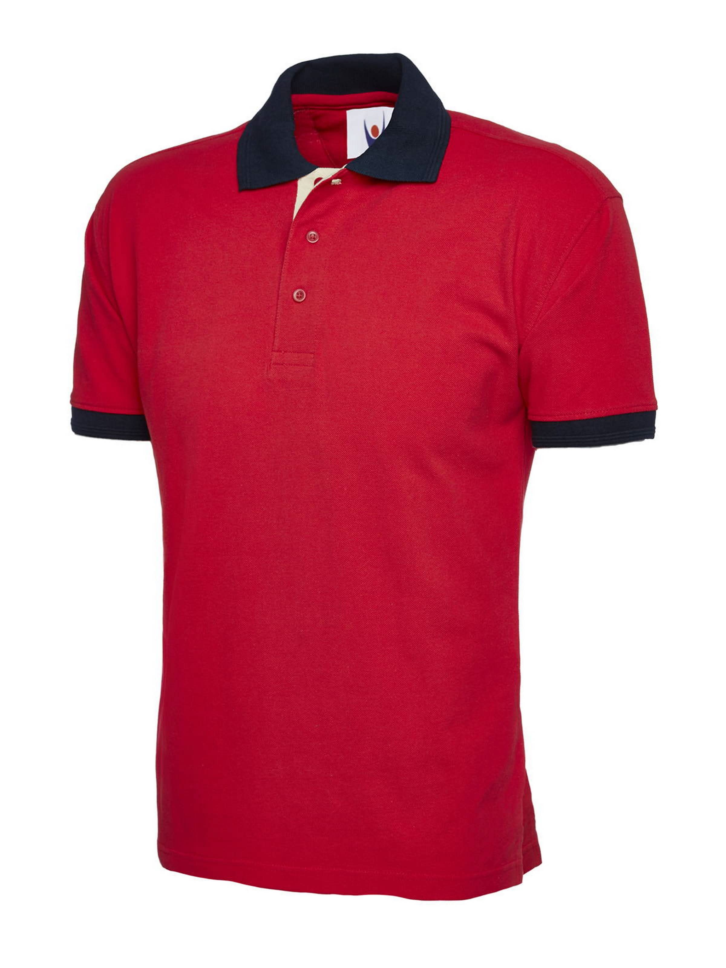 Contrast Poloshirt - Navy M - Customisable Polo Shirts