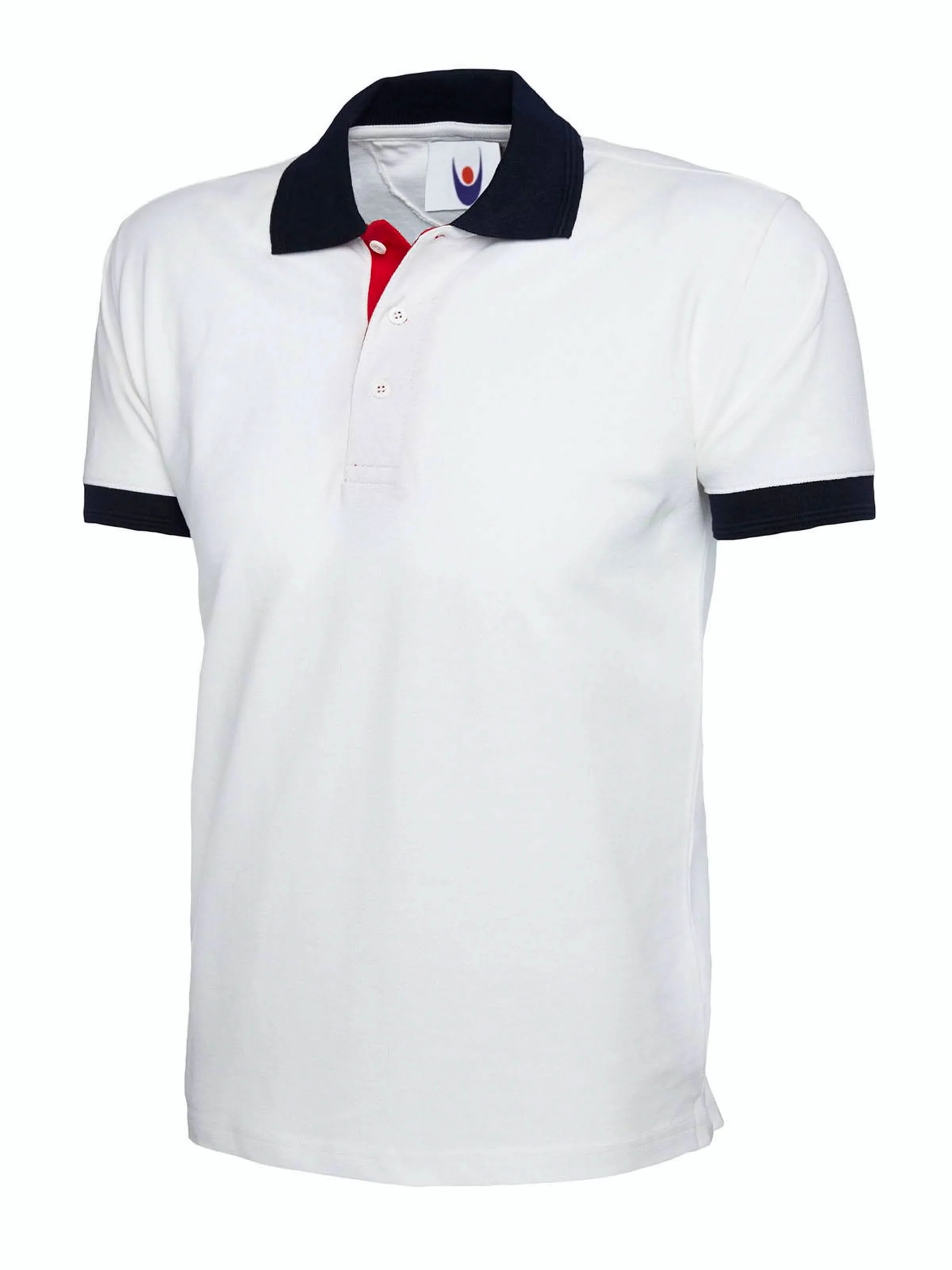 Contrast Poloshirt - Navy L - Customisable Polo Shirts