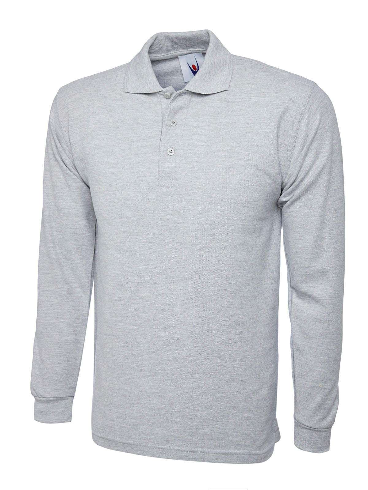 Longsleeve Classic Poloshirt - UC113 - Heather Grey - Customisable Polos