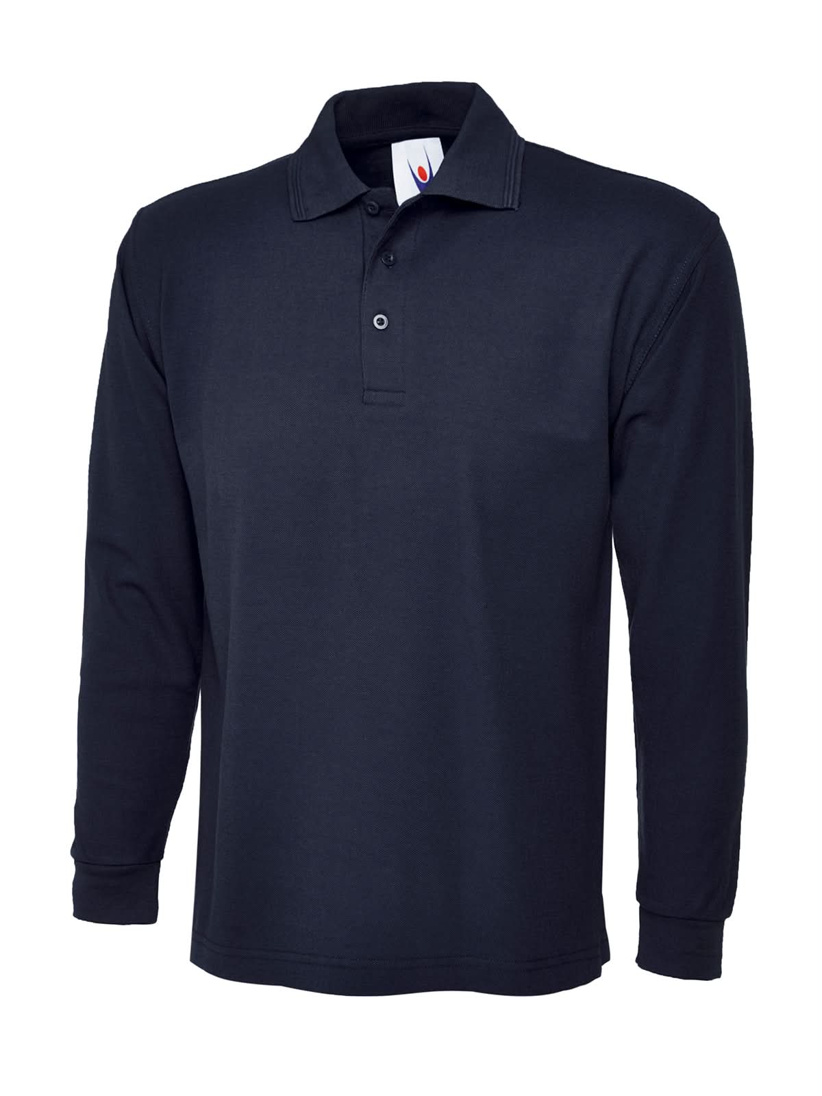 Uneek Longsleeve Classic Poloshirt Navy UC113 - Navy - Customisable Polos