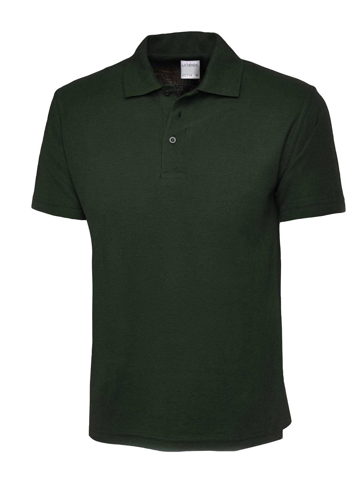 Mens Active Cotton Poloshirt - UC114 - Bottle Green - Customisable Polos