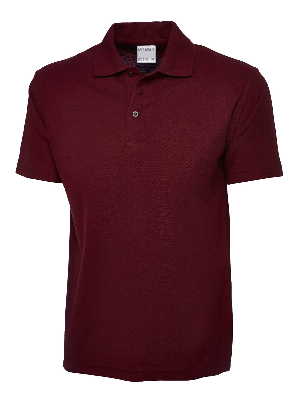 Mens Active Cotton Poloshirt - UC114 - Maroon - Customisable Polos