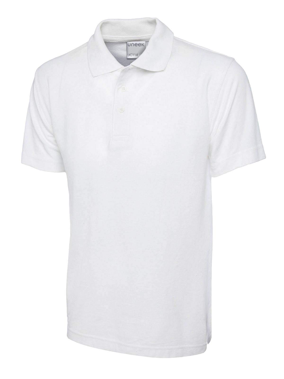 Mens Active Cotton Poloshirt - UC114 - White - Customisable Polos