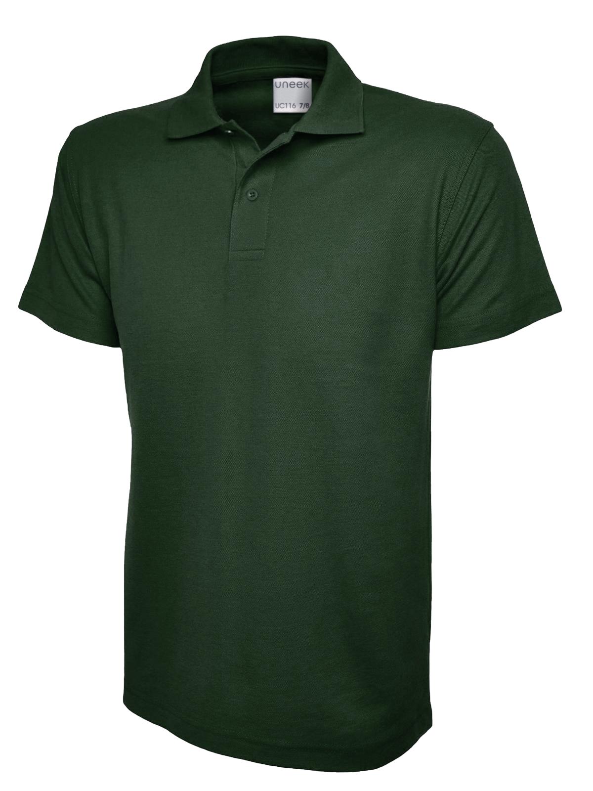 Childrens Active Cotton Poloshirt - UC116 - Bottle Green - Customisable Polos