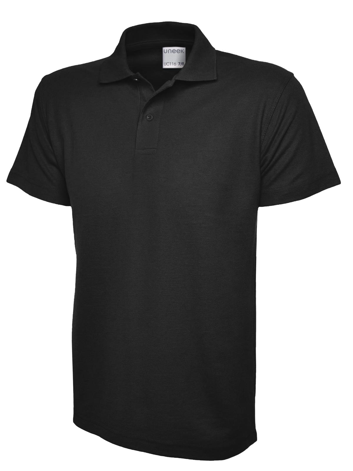 Childrens Active Cotton Poloshirt - UC116 - Black - Customisable Polos