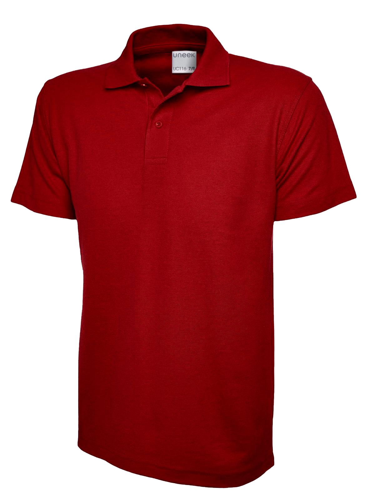 Childrens Active Cotton Poloshirt - UC116 - Red - Customisable Polos