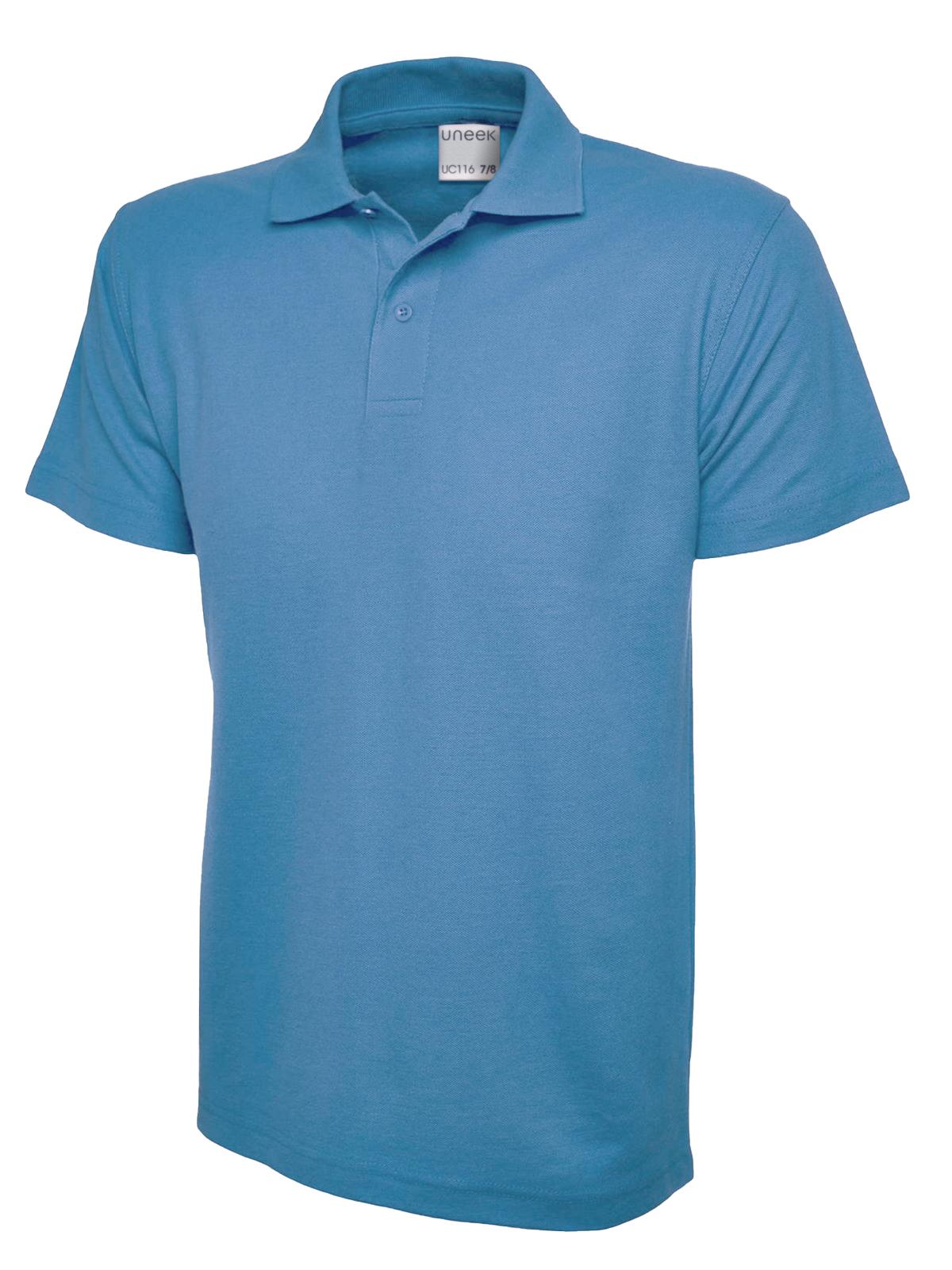Childrens Active Cotton Poloshirt - UC116 - Sky - Customisable Polos
