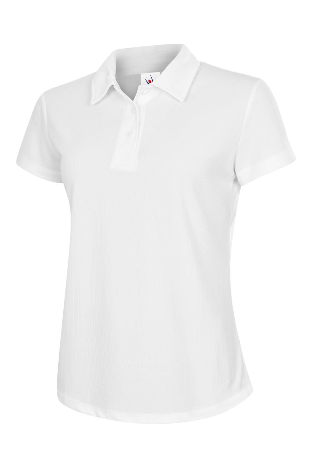 Uneek Ladies Ultra Cool Poloshirt UC126 - White - Customisable Polos