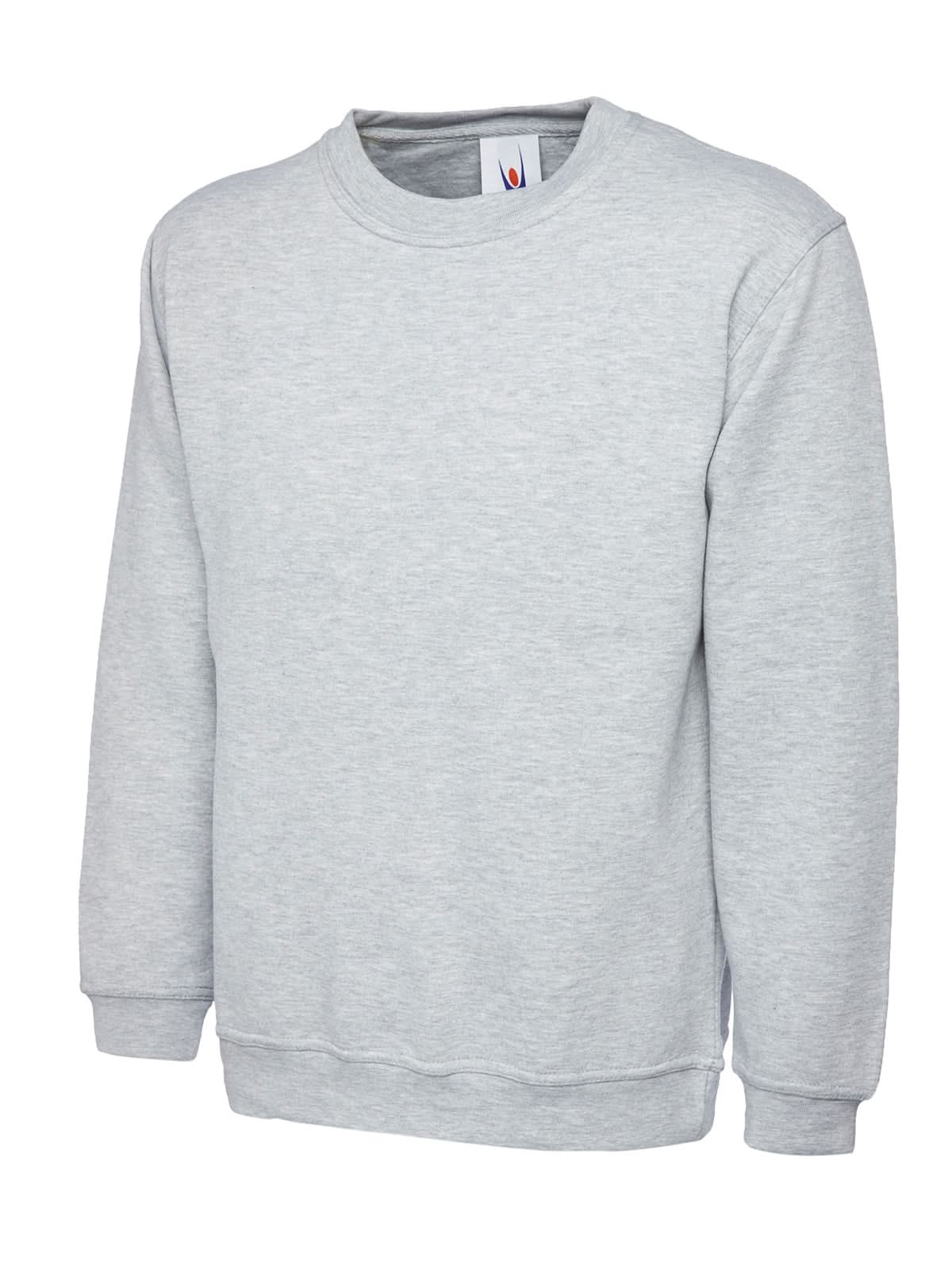 Uneek Classic Sweatshirt Heather Grey UC203 - Heather Grey - Customisable Sweatshirts