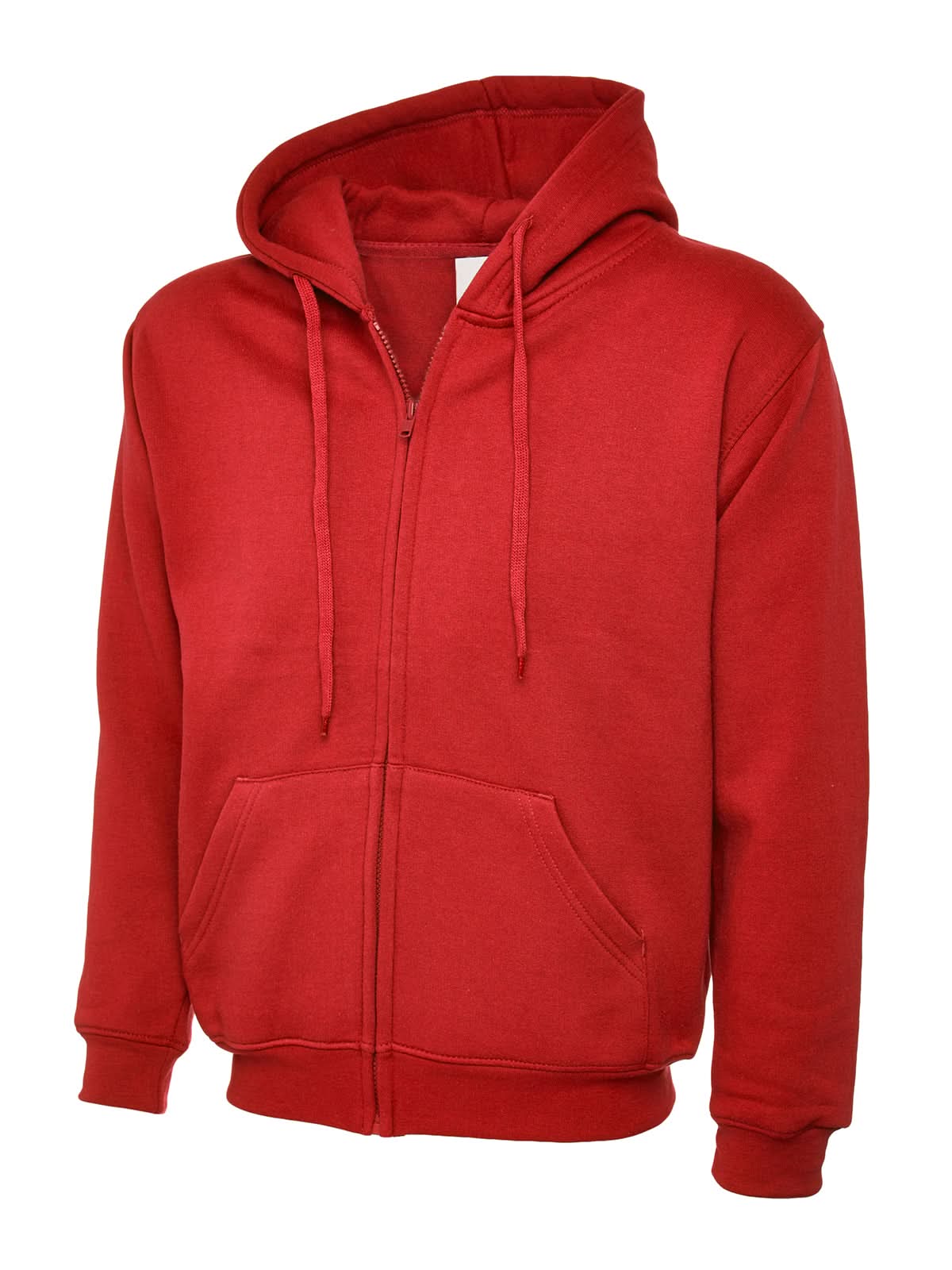 Uneek Adults Classic Full Zip Hooded Sweatshirt UC504 - Red - Customisable Sweatshirts