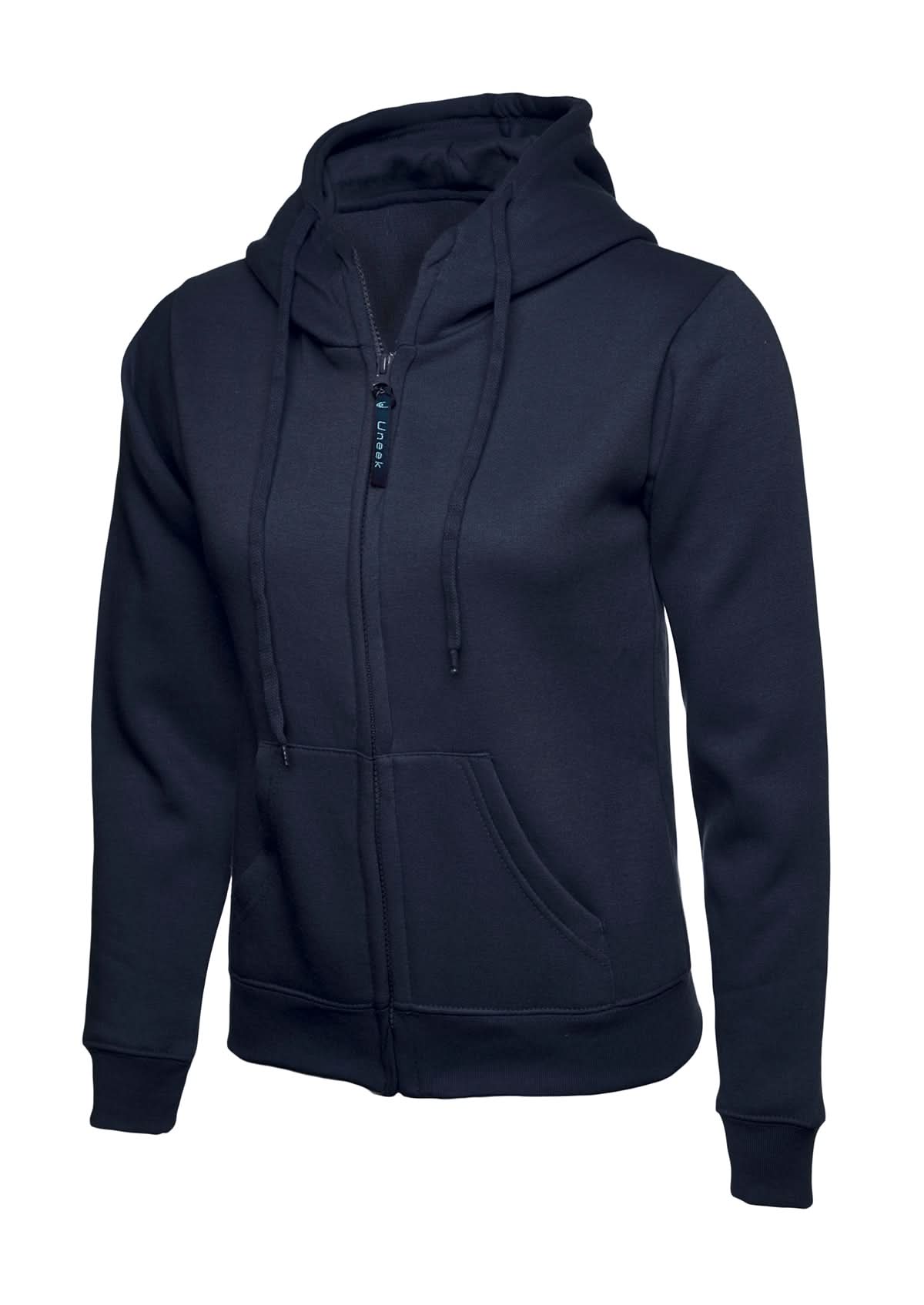 Uneek Ladies Classic Full Zip Hooded Sweatshirt UC505 - Navy - Customisable Sweatshirts