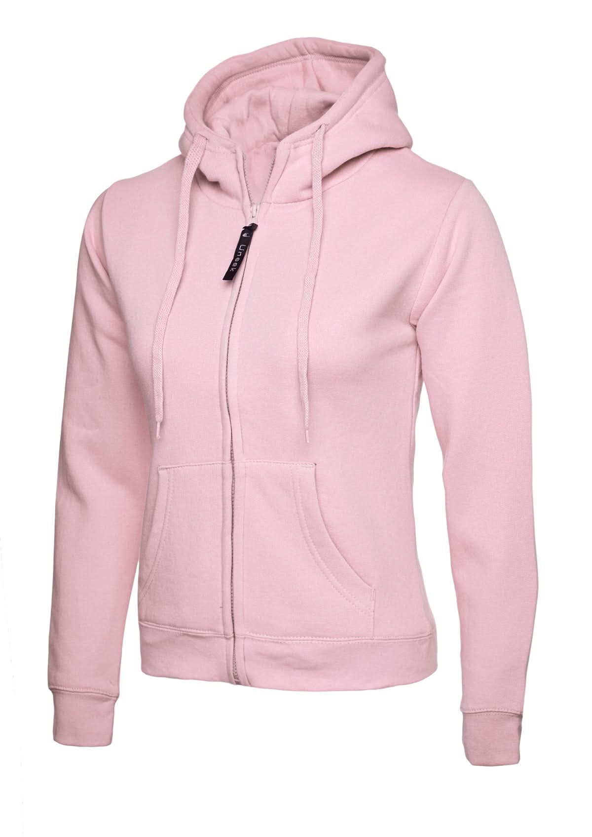 Uneek Ladies Classic Full Zip Hooded Sweatshirt UC505 - Pink - Customisable Sweatshirts