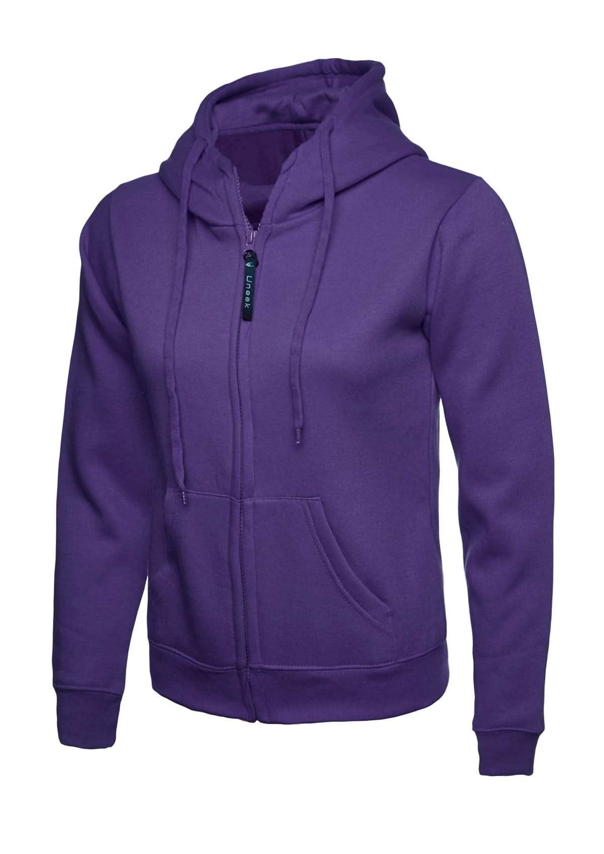 Uneek Ladies Classic Full Zip Hooded Sweatshirt UC505 - Purple - Customisable Sweatshirts