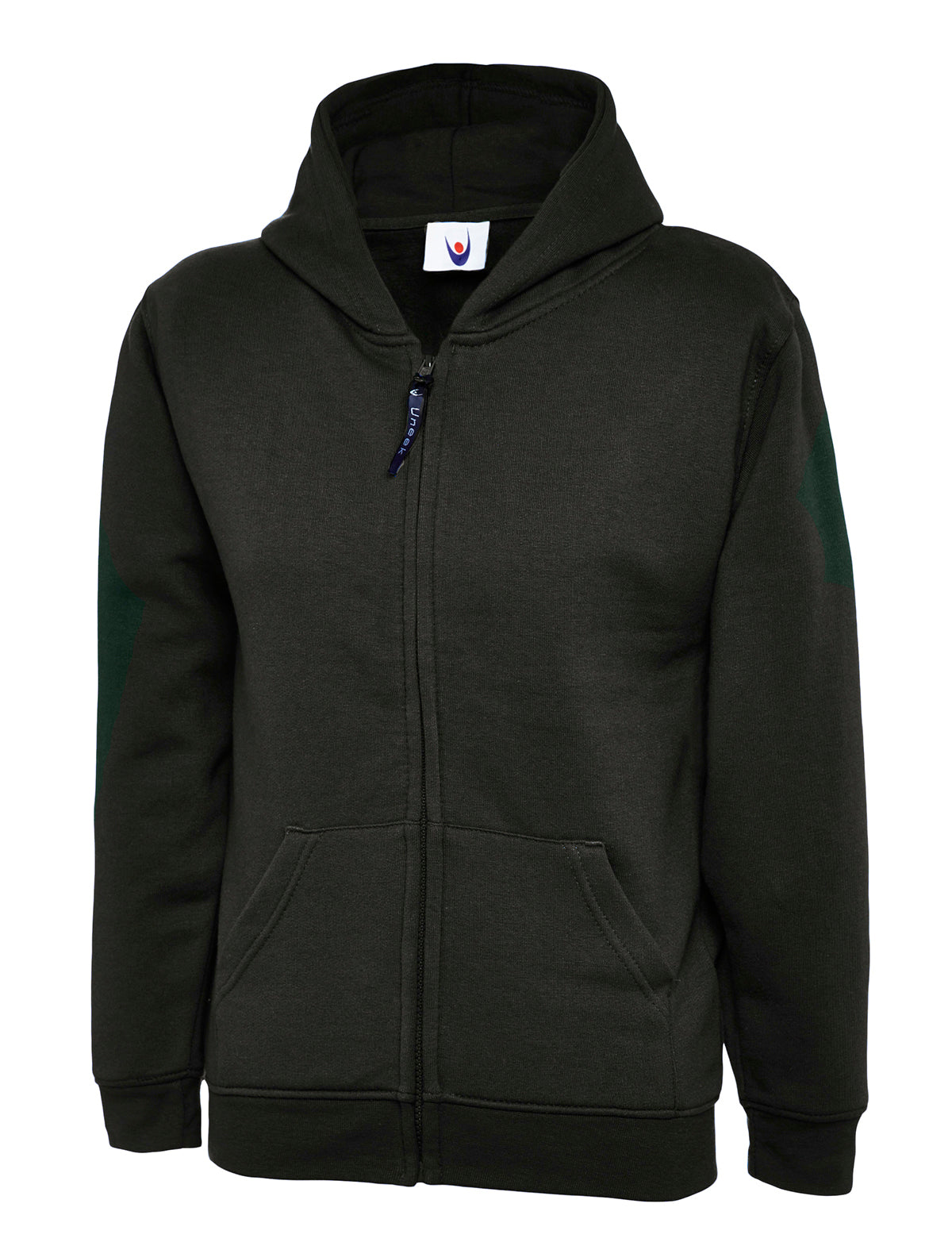 Childrens Classic Full Zip Hooded Sweatshirt - UC506 - Black - Customisable Sweatshirts