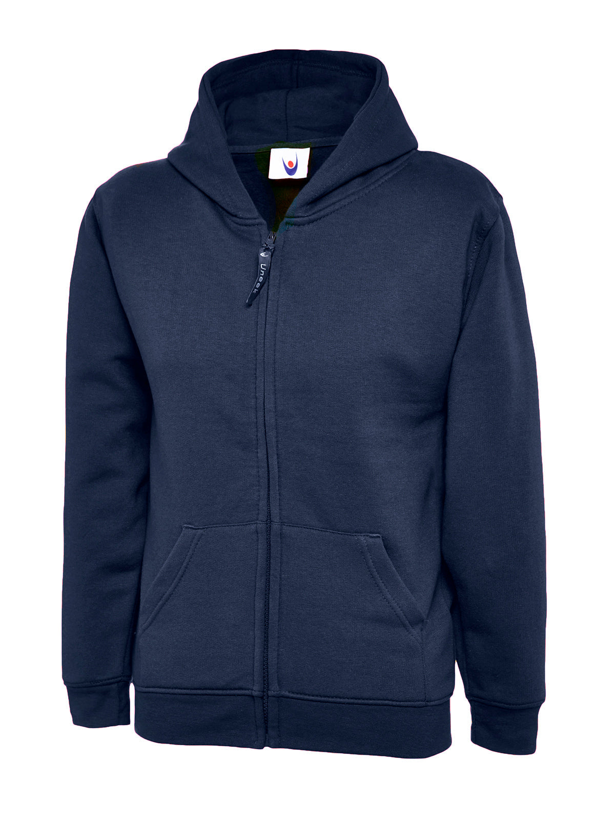 Childrens Classic Full Zip Hooded Sweatshirt - UC506 - Navy - Customisable Sweatshirts