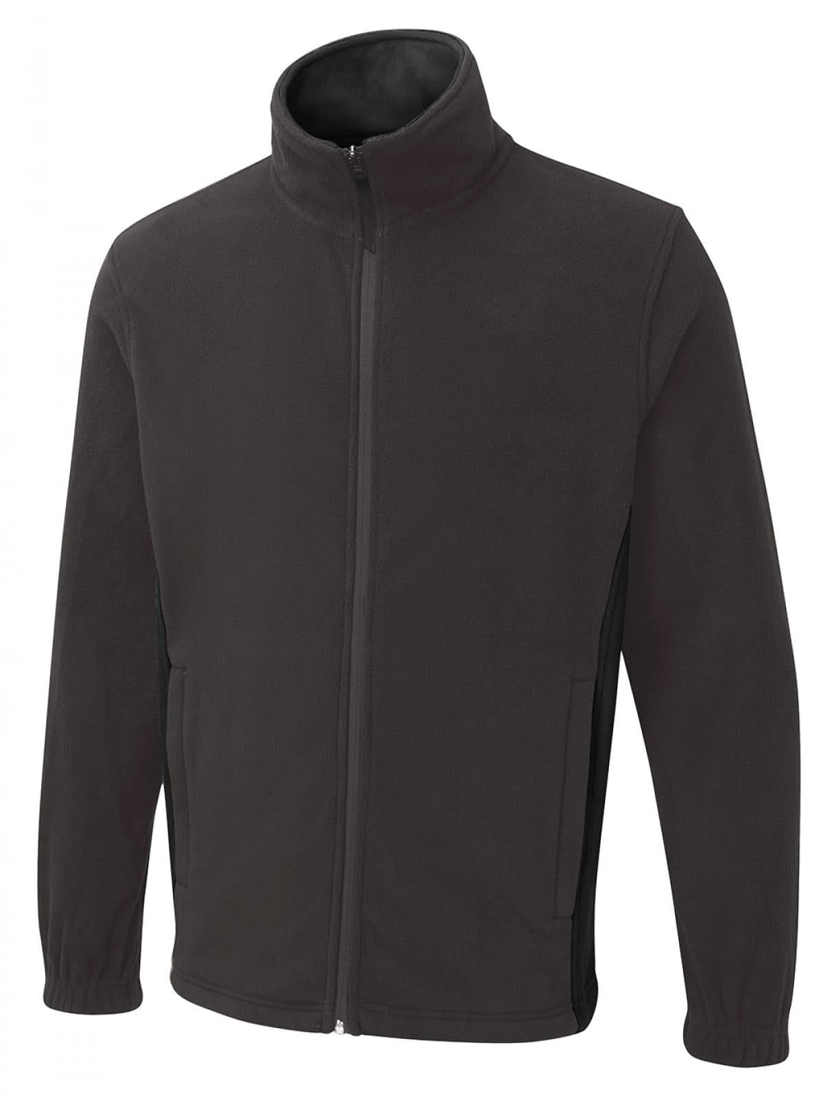Uneek Two Tone Full Zip Fleece Jacket UC617 - Charcoal Black - Customisable Jacket