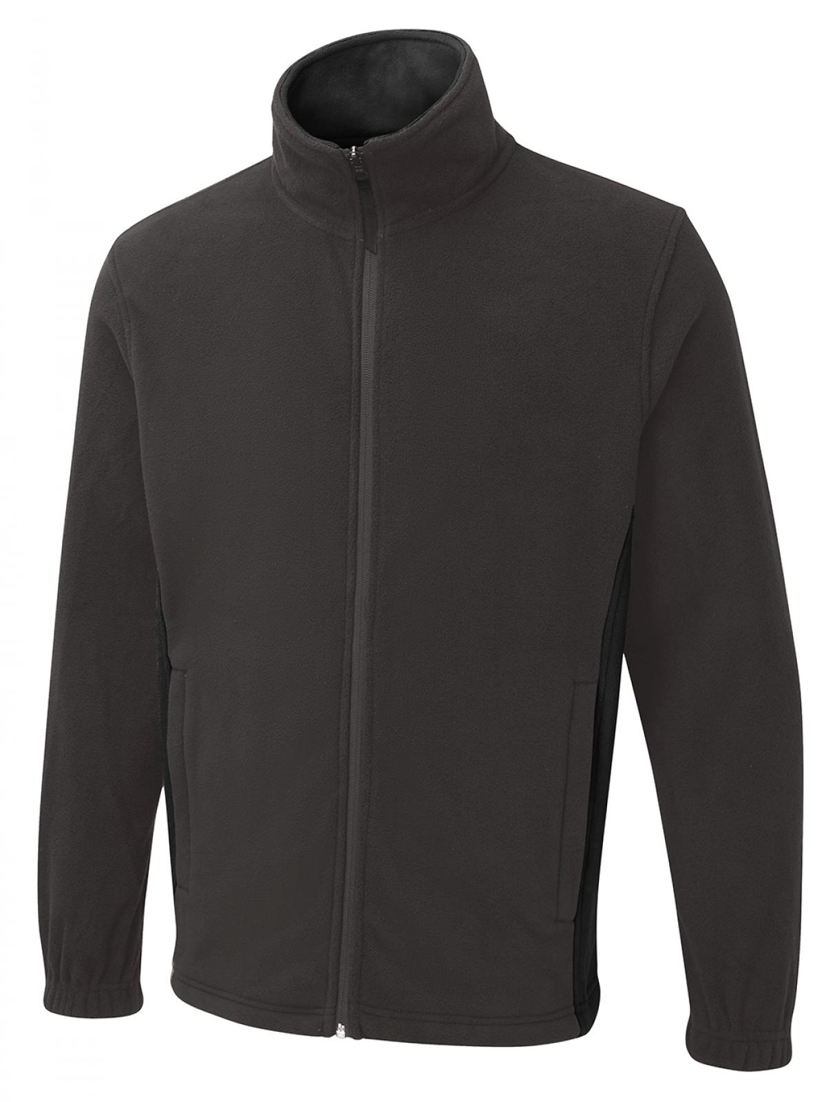 Two Tone Full Zip Fleece Jacket - UC617 - Charcoal Black - Customisable Jacket