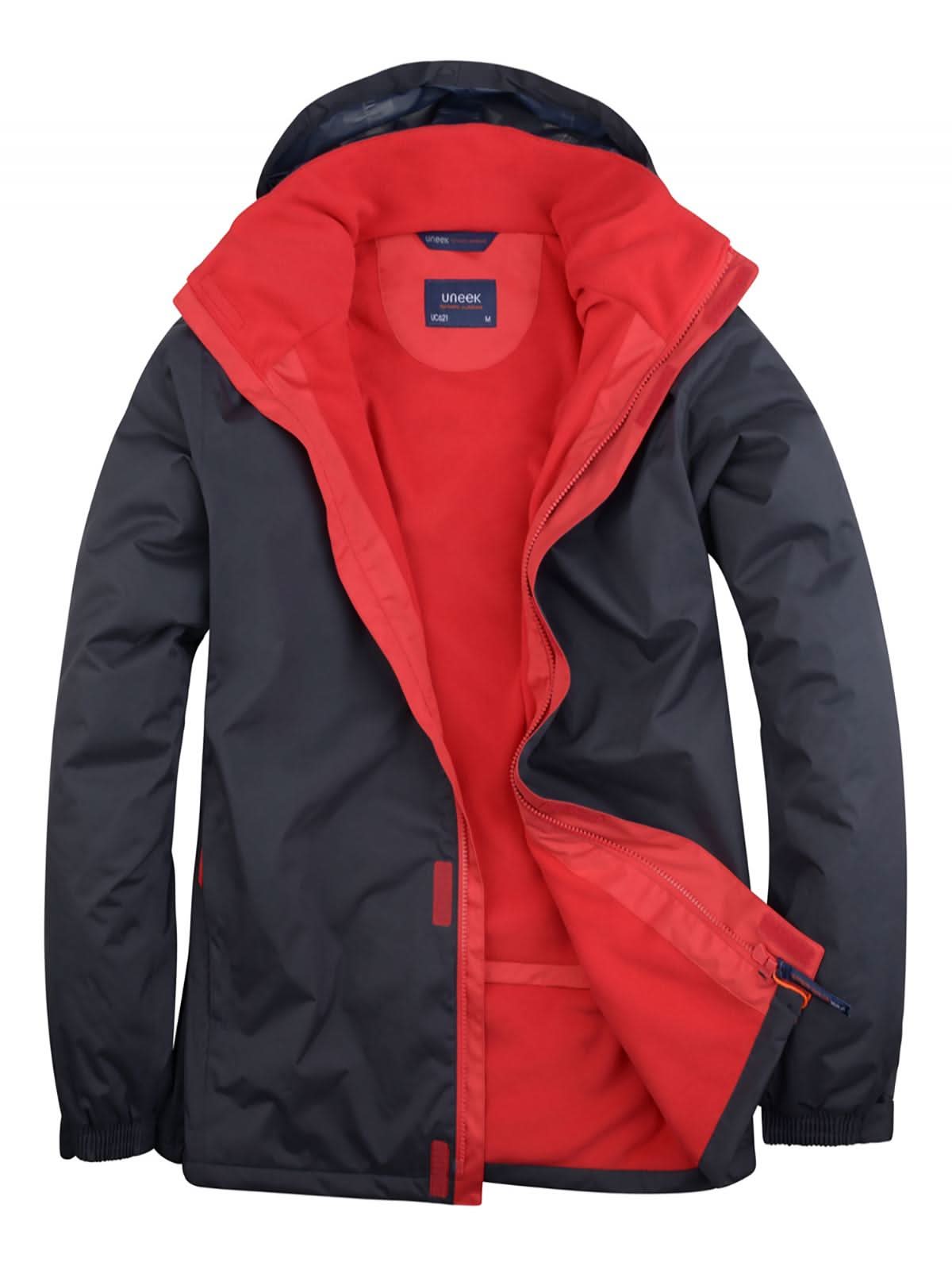 Uneek Deluxe Outdoor Jacket UC621 - Navy Red - Customisable Jackets