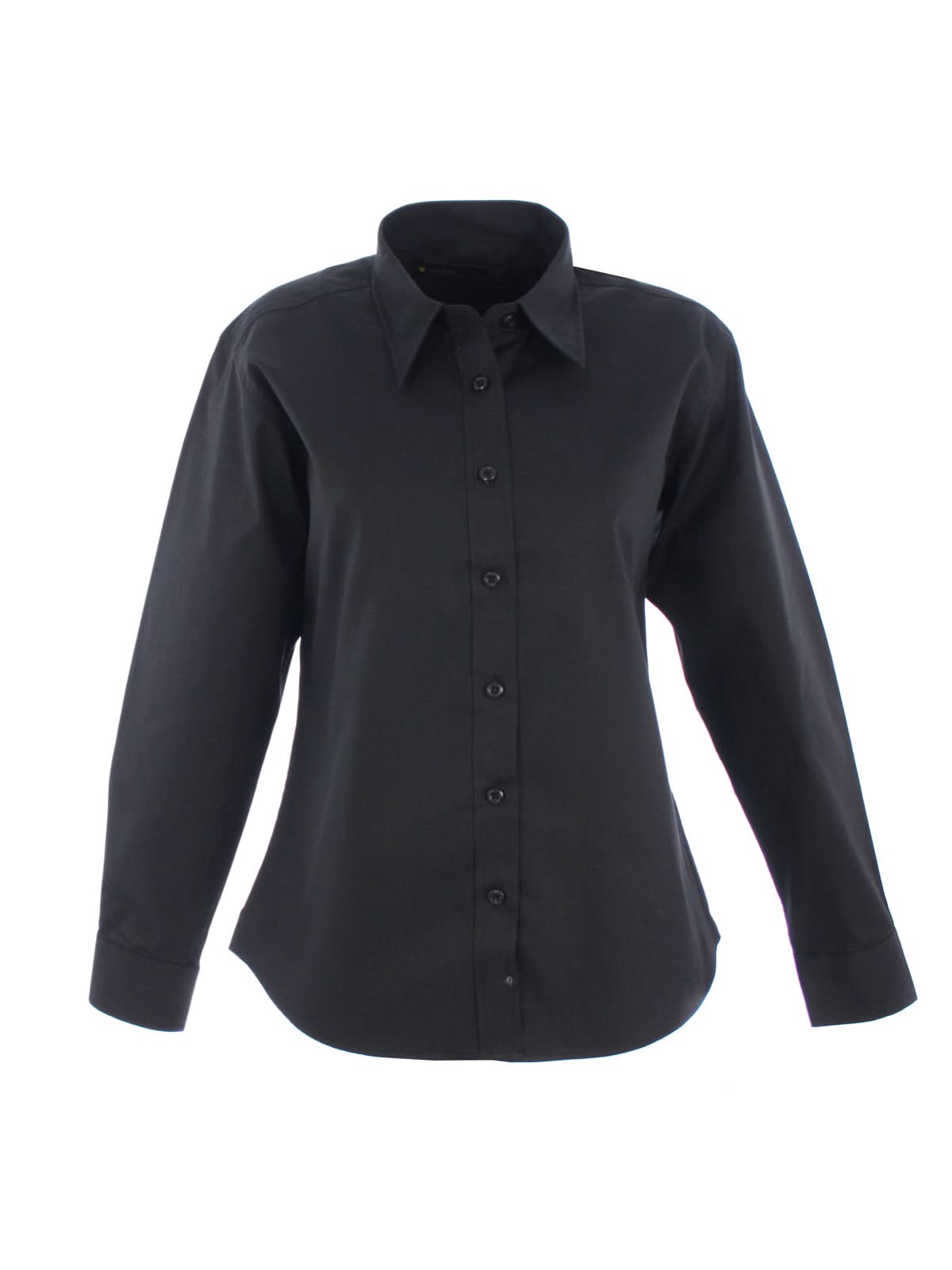 Uneek Ladies Pinpoint Oxford Full Sleeve Shirt UC703 - Black - Customisable Shirts
