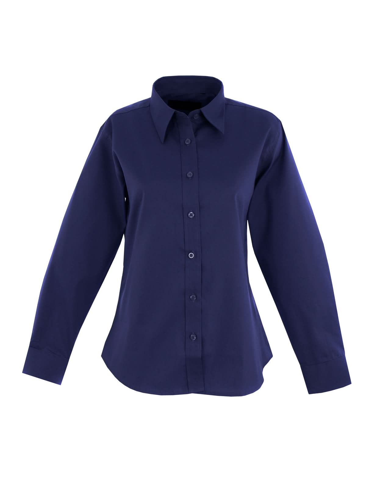 Uneek Ladies Pinpoint Oxford Full Sleeve Shirt UC703 - Navy - Customisable Shirts