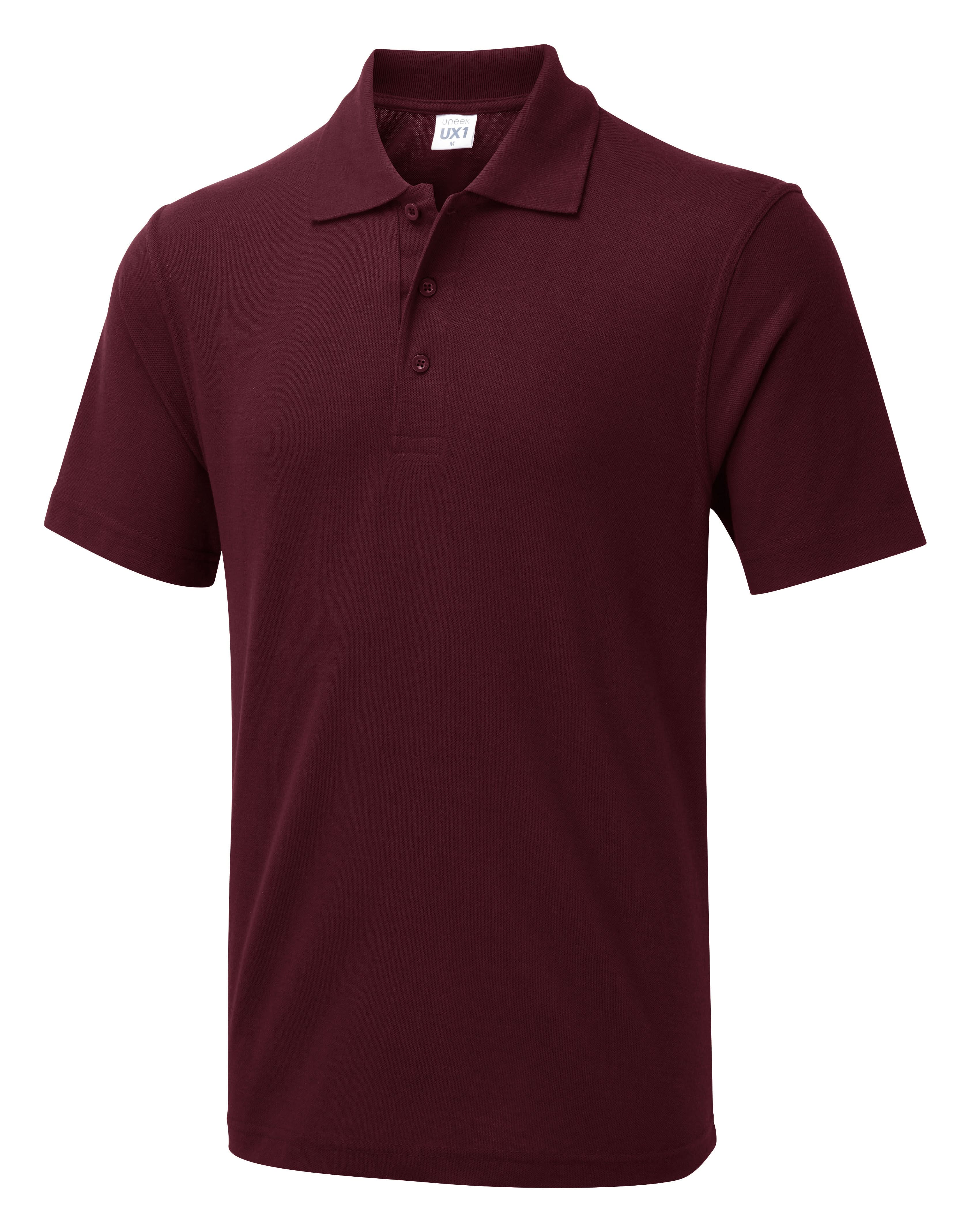 Uneek The Ux Polo UX1 - Maroon - Customisable Polos