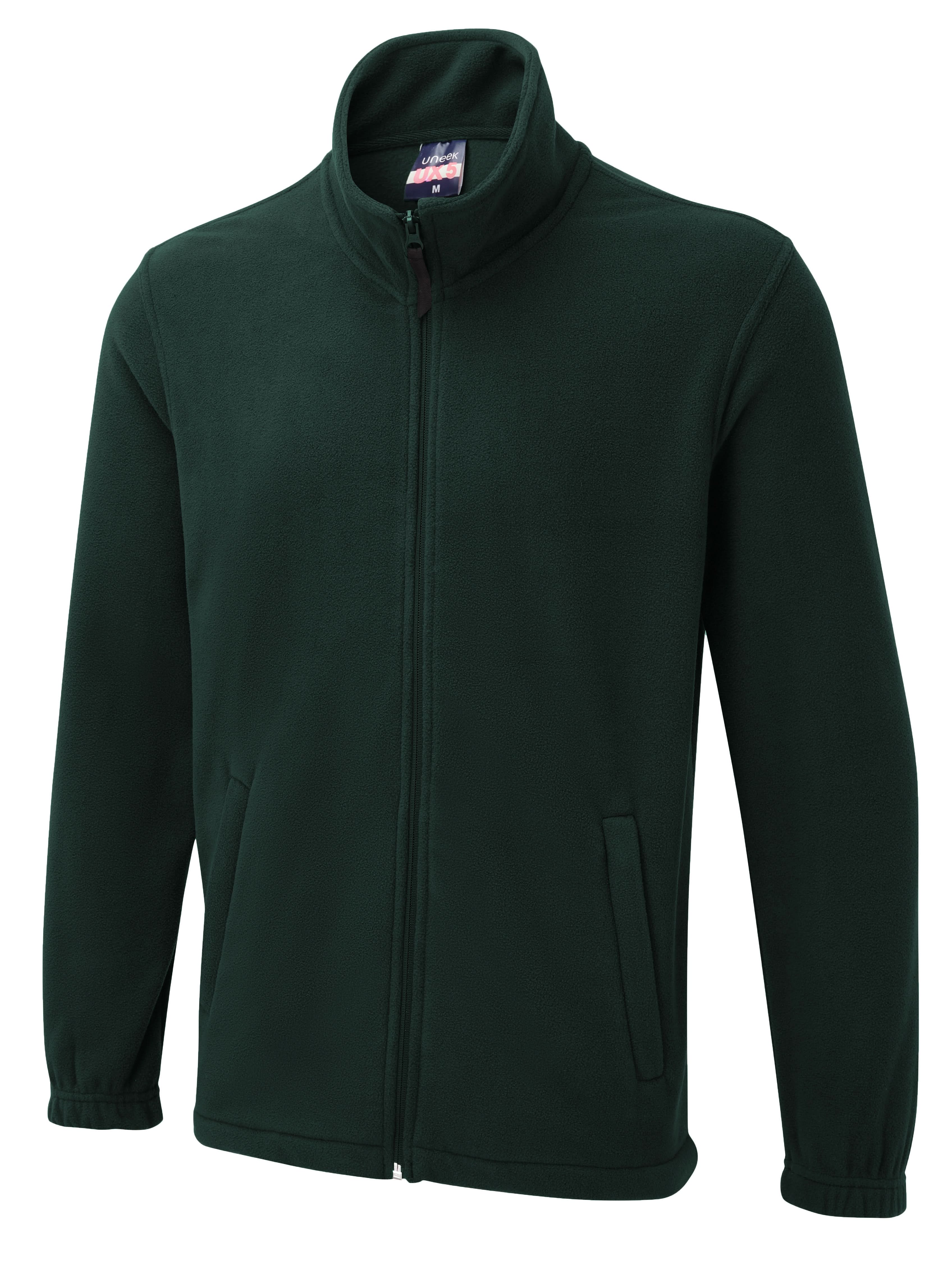 Uneek The Ux Full Zip Fleece UXX05 - Bottle Green - Customisable JACKETS