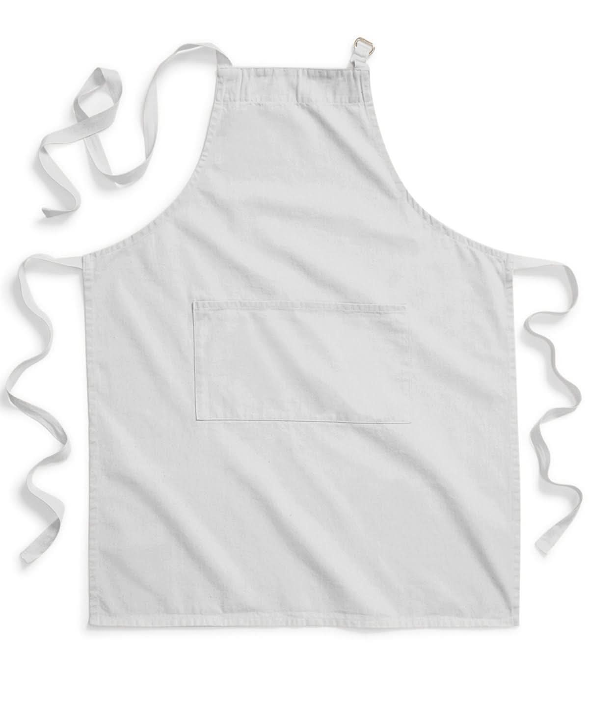 Westford Mill Fairtrade cotton adult craft apron WM364 - Light Grey One Size - Customisable Apron