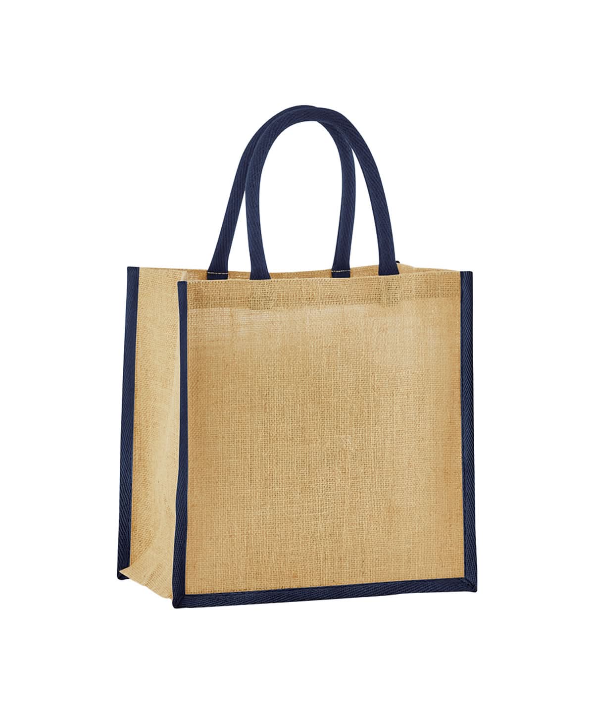 Westford Mill Natural Starched Jute Mini Gift Bag WM477 - Natural Navy One size - Customisable Bags