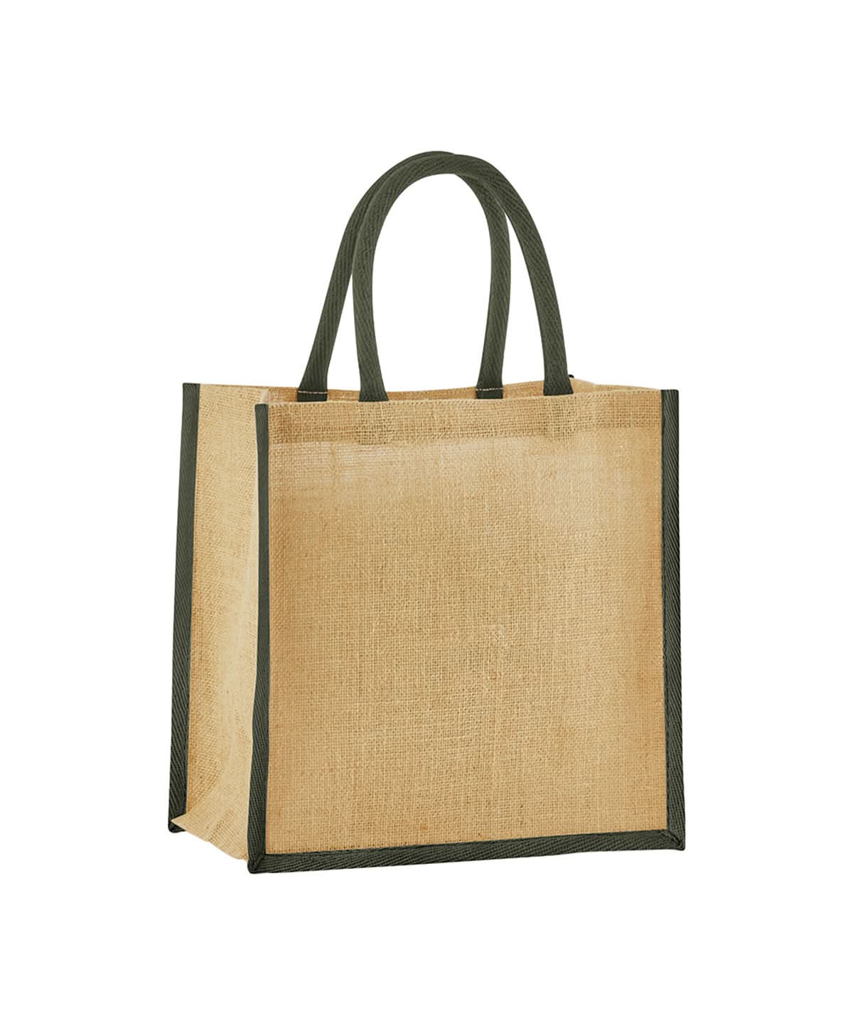 Westford Mill Natural Starched Jute Mini Gift Bag WM477 - Natural Olive Green One size - Customisable Bags