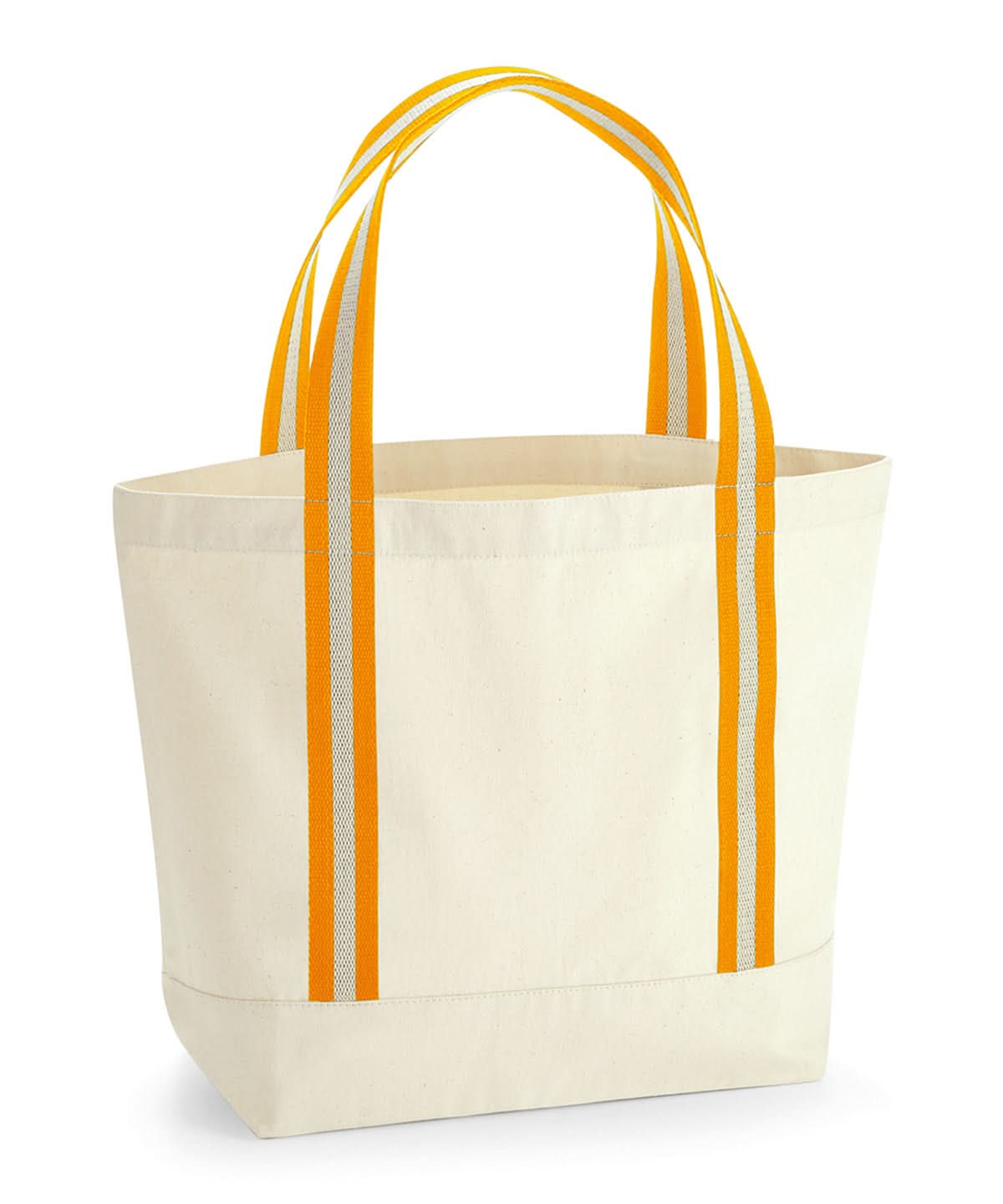 Westford Mill Earthaware Organic Boat Bag WM690 - Natural Amber One Size - Customisable Bags