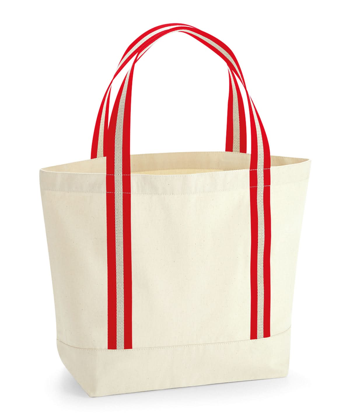 Westford Mill Earthaware Organic Boat Bag WM690 - Natural Classic Red One Size - Customisable Bags