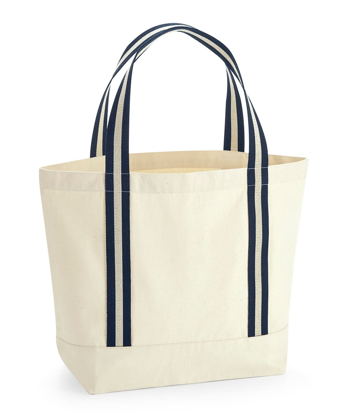 Westford Mill Earthaware Organic Boat Bag WM690 - Natural French Navy One Size - Customisable Bags