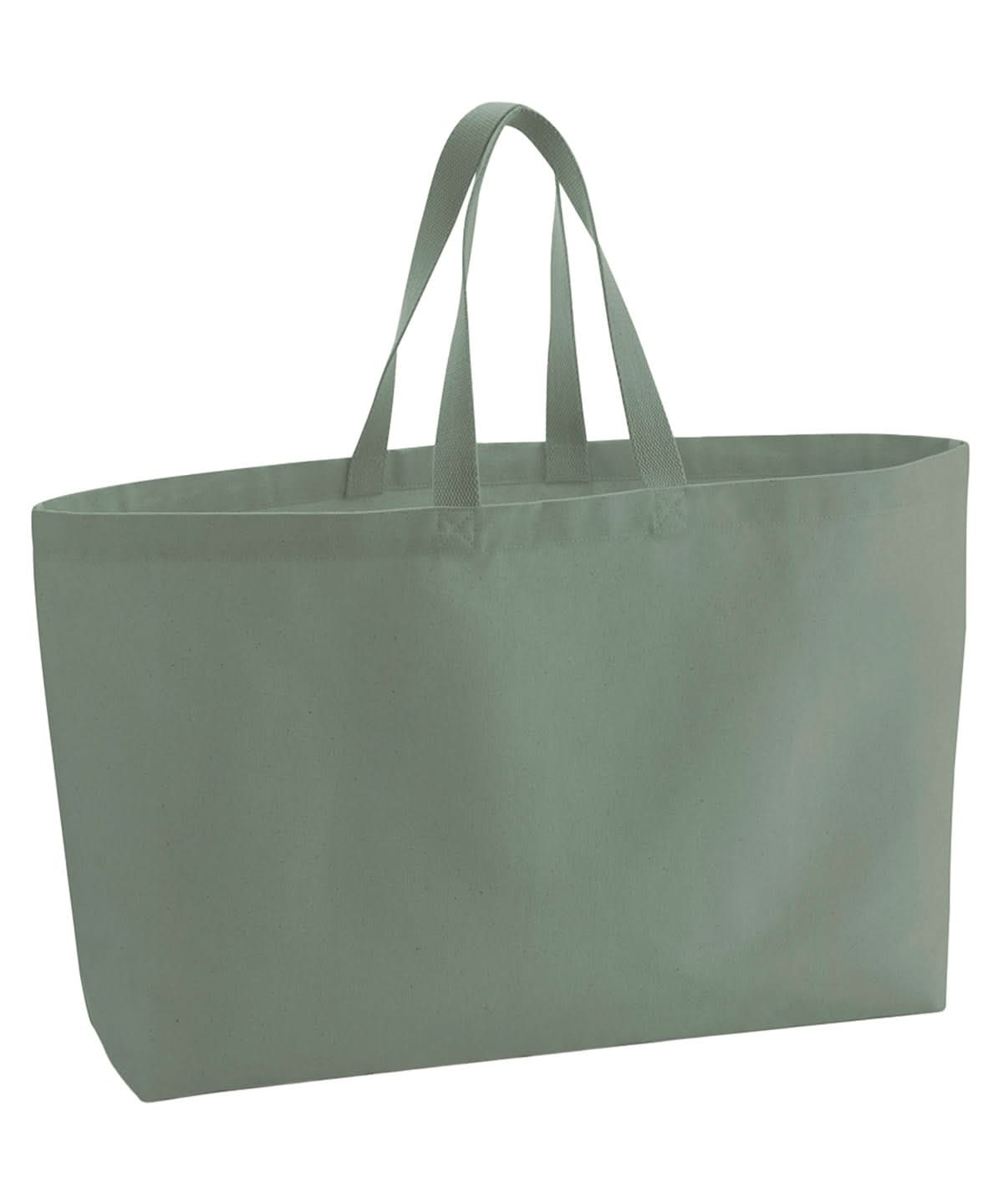 Westford Mill Oversized Canvas Tote Bag WM696 - Dusty Green One Size - Customisable Bags