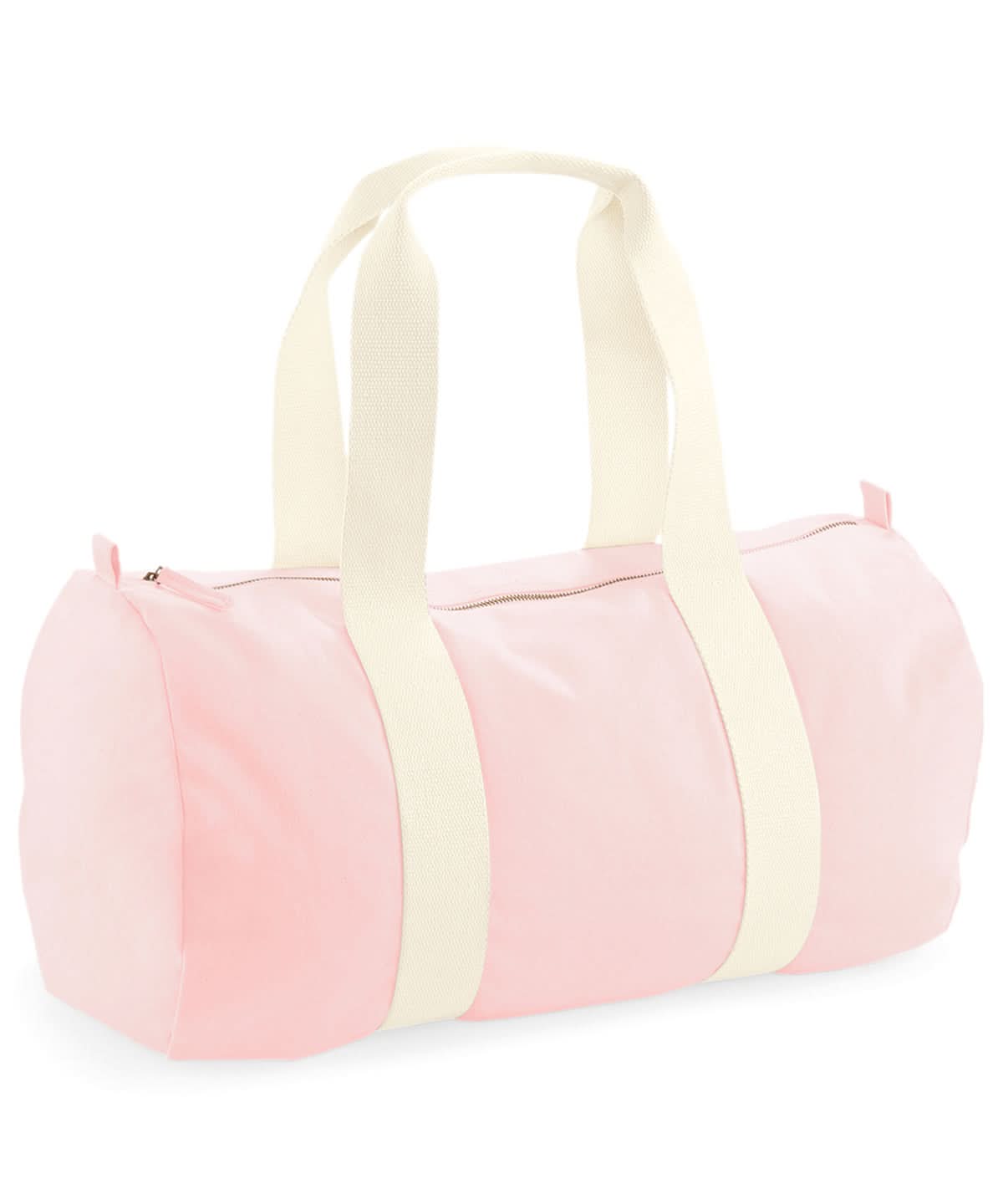 Westford Mill Earthaware Organic Barrel Bag WM814 - Pastel Pink One size - Customisable Bags