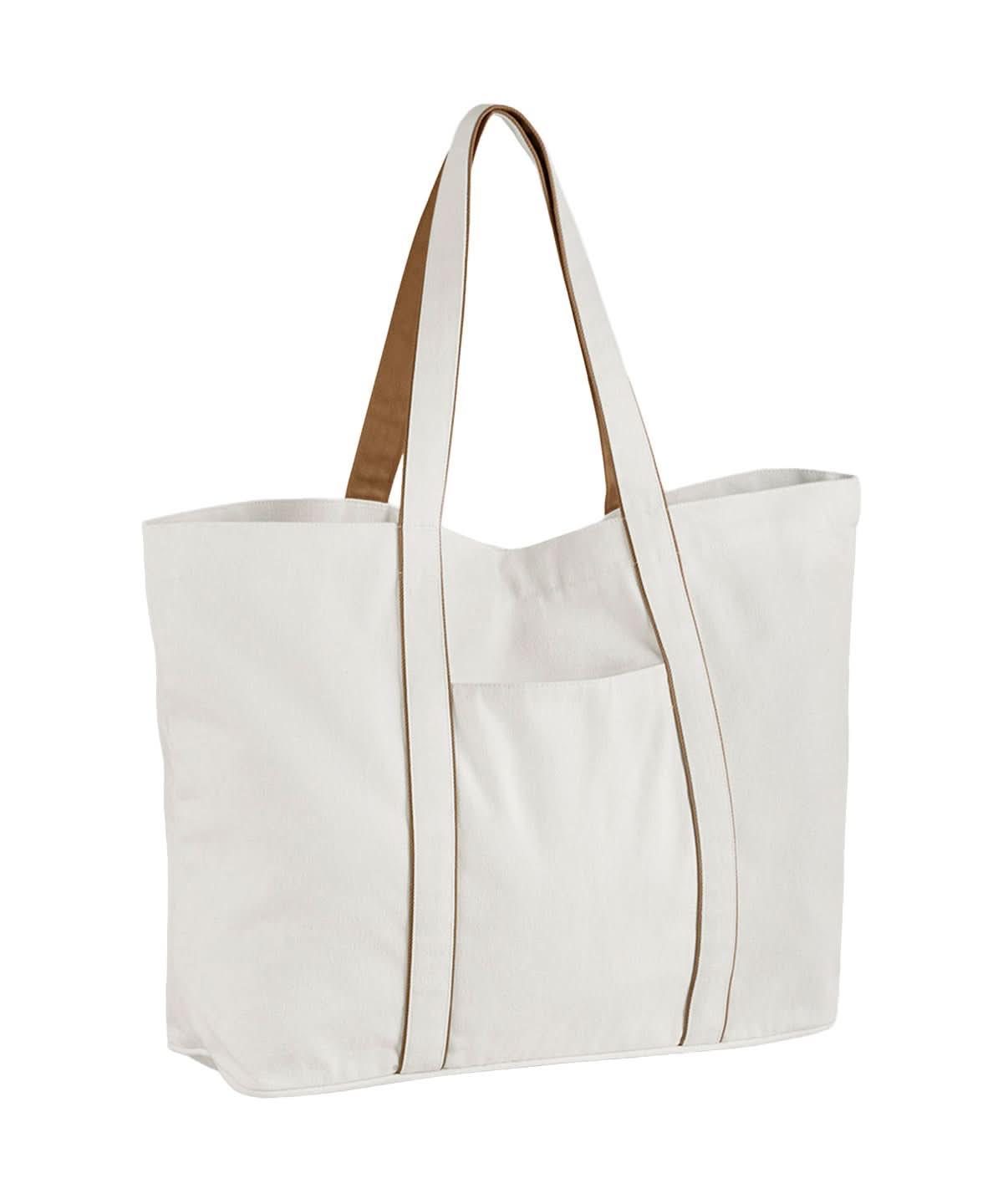 Westford Mill Courtside Large Tote WM952 - Soft White Caramel One Size - Customisable Bags
