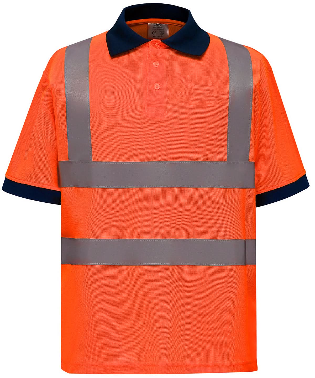 Yoko HV Short Sleeve Polo Hvj210 YK020 - Orange - Customisable Hi-Vis Polos