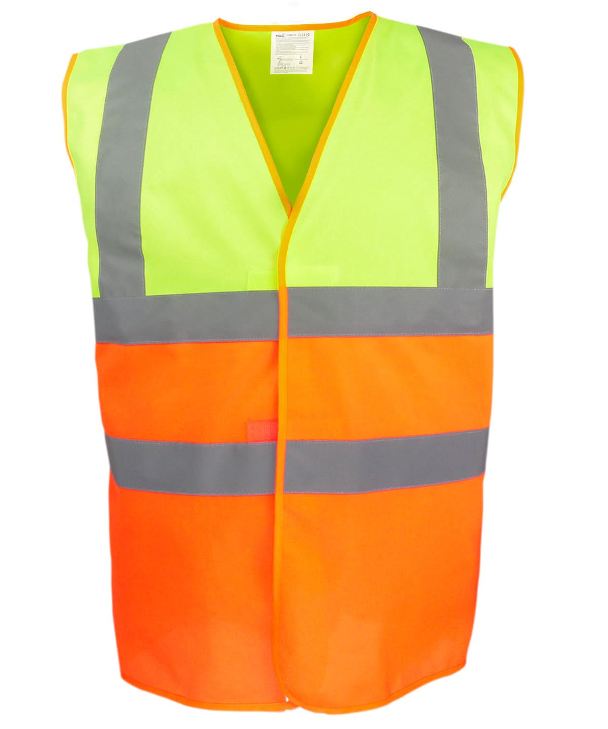 Yoko Vis YellowBlack HV Two Tone Waistcoat Hvw122 YK107 - Hi-vis Yellow Orange - Customisable Hi-Vis Vest
