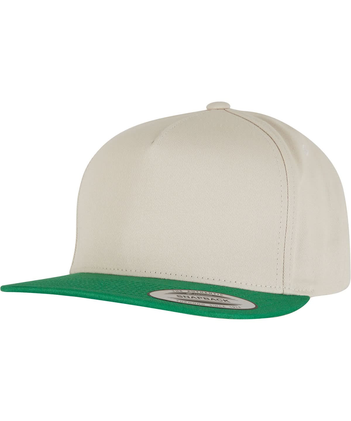 Flexfit By Yupoong Classic 5 Panel Snapback 6007 YP019 - Beige Green One Size - Customisable Caps