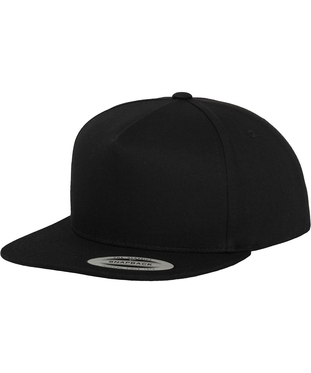 Flexfit By Yupoong Classic 5 Panel Snapback 6007 YP019 - Black Black One Size - Customisable Caps