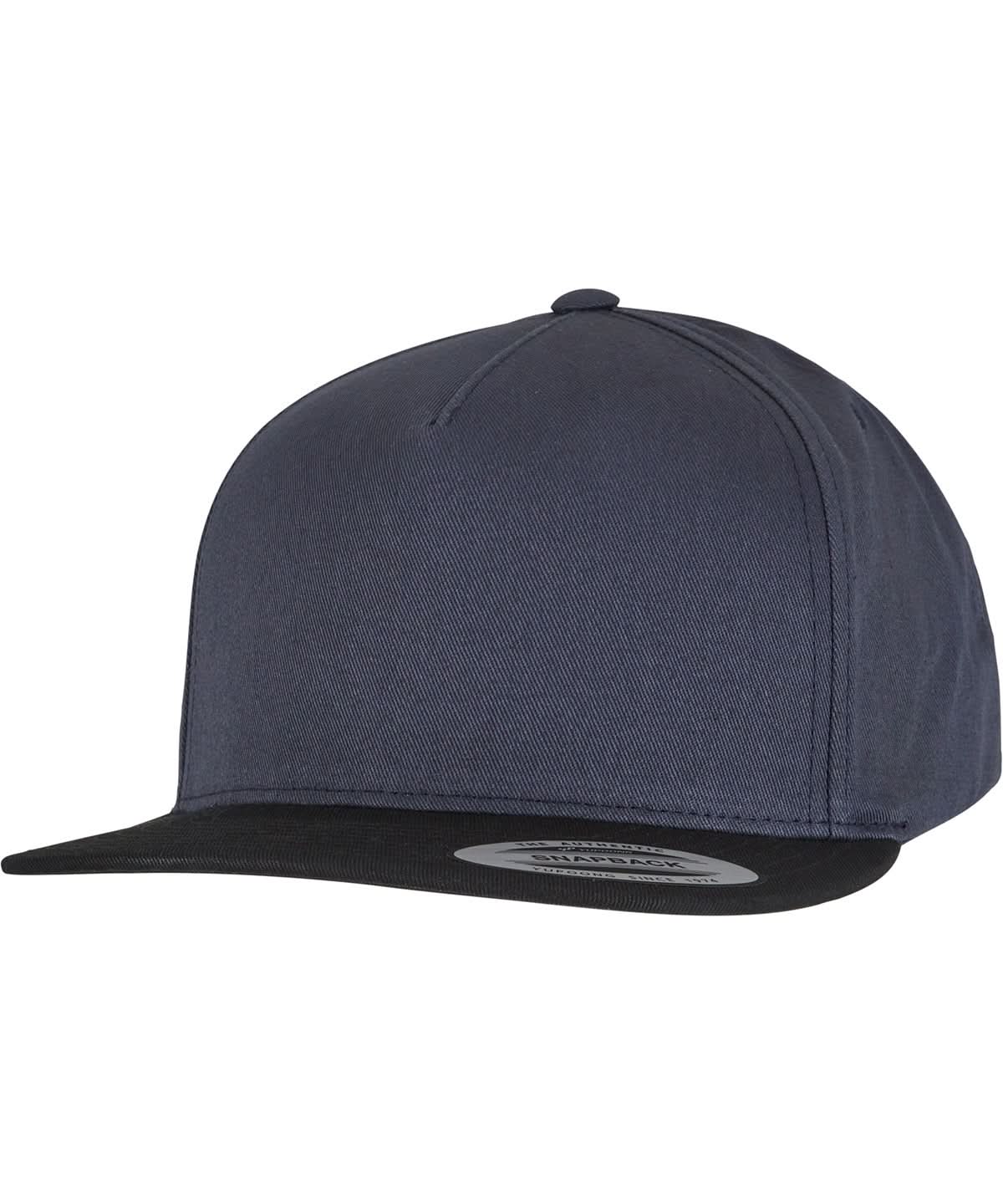 Flexfit By Yupoong Classic 5 Panel Snapback 6007 YP019 - Navy Black One Size - Customisable Caps